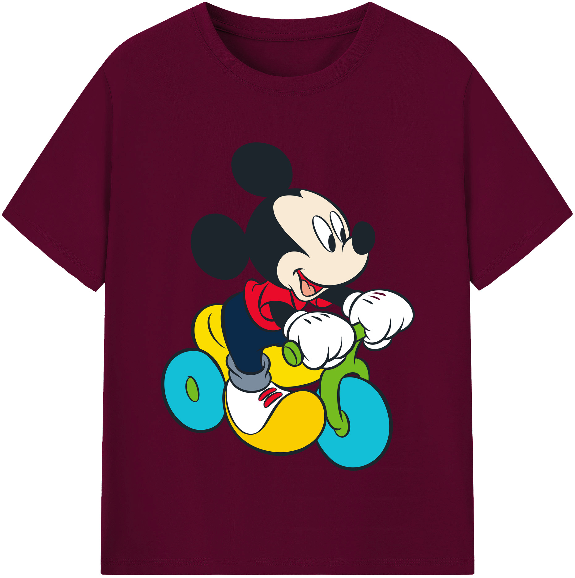 （画像用） ミッキーマウス Mickey Mouse レディースカジュアルプリントTシャツ（綿100％）